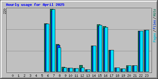 Hourly usage for April 2025