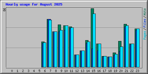 Hourly usage for August 2025